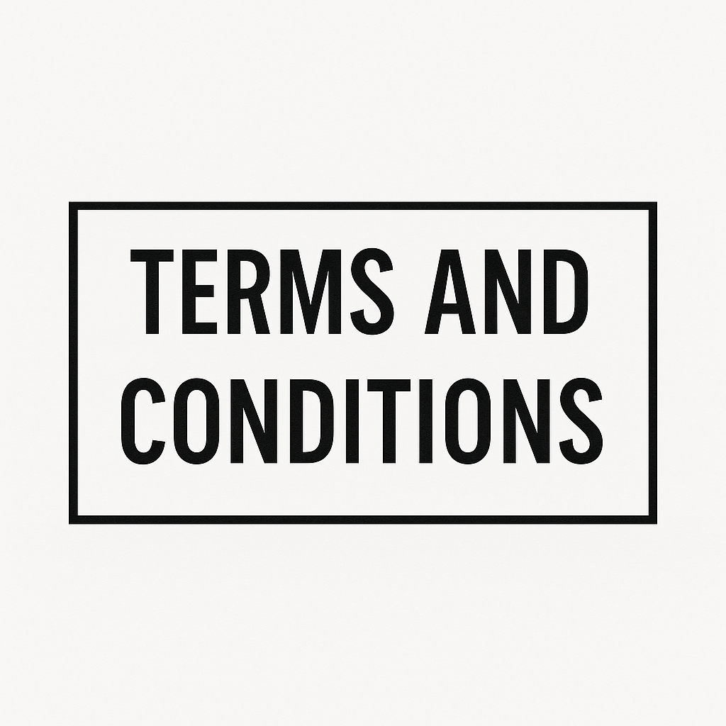 "Minimalist image displaying ‘Terms and Conditions’ in uppercase typography for legal or policy page."